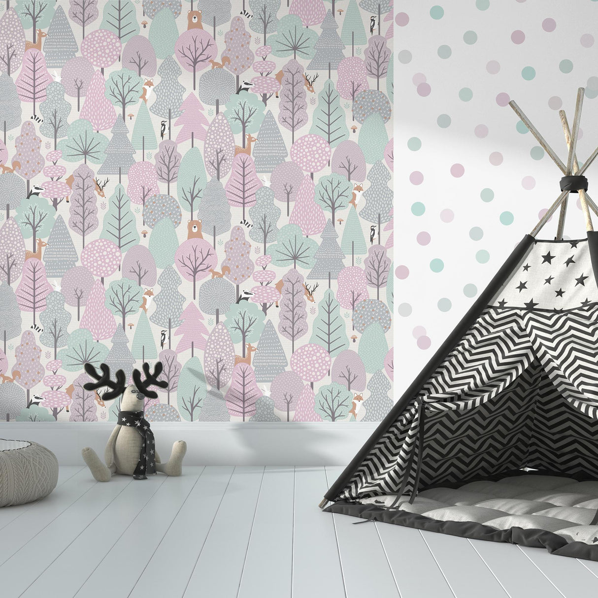DecoratorsBest Enchanted Forest Pink Wallpaper