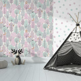 DecoratorsBest Enchanted Forest Pink Wallpaper