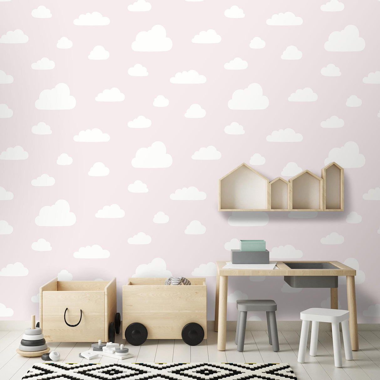 DecoratorsBest Clouds Pink Pastel Wallpaper