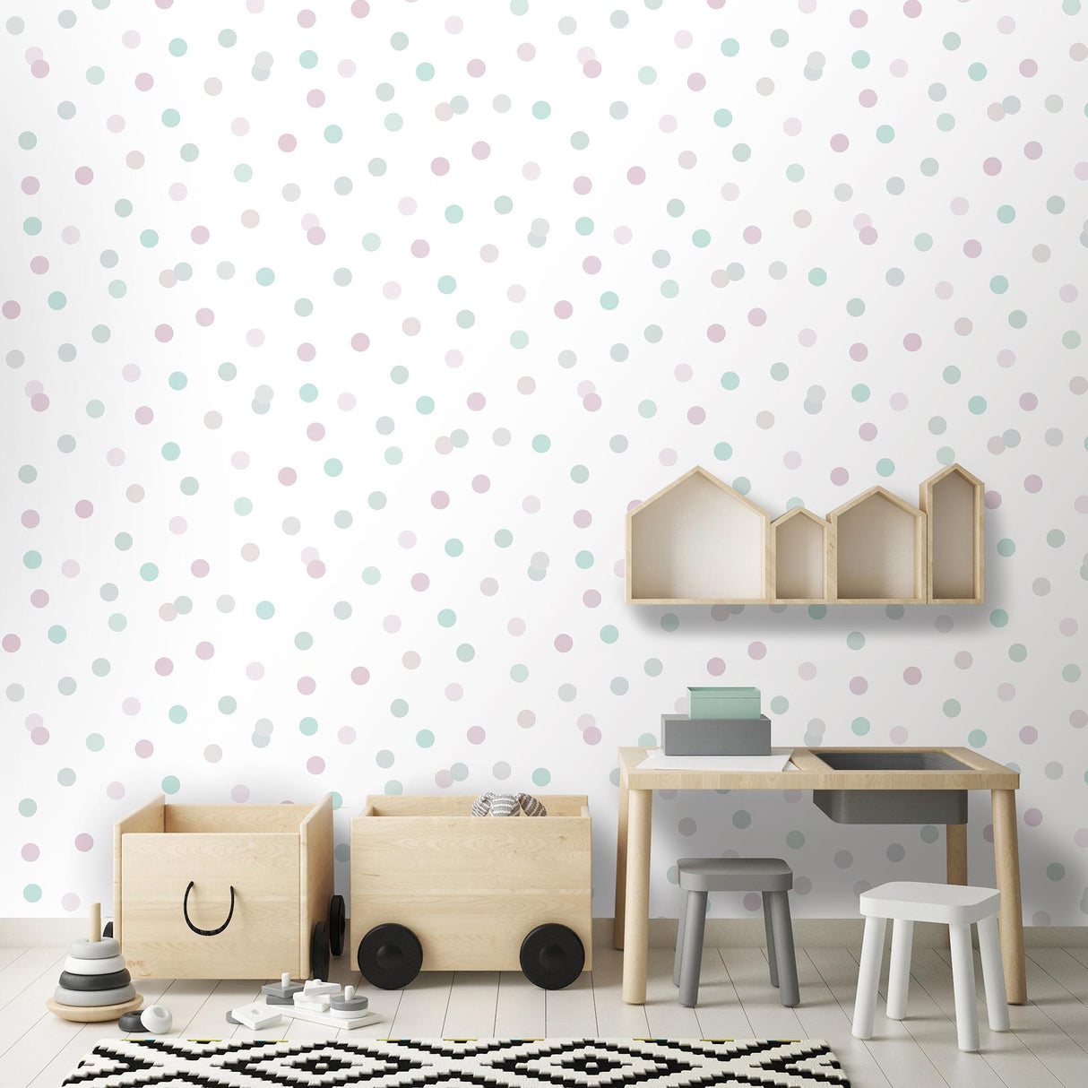 DecoratorsBest Polka Dot Party Pink Wallpaper