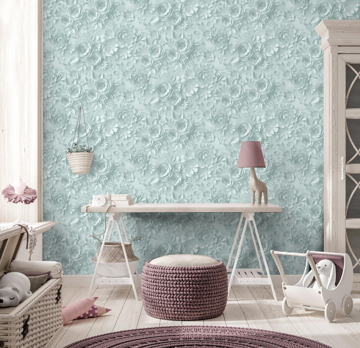 DecoratorsBest Paper Flowers Green Wallpaper