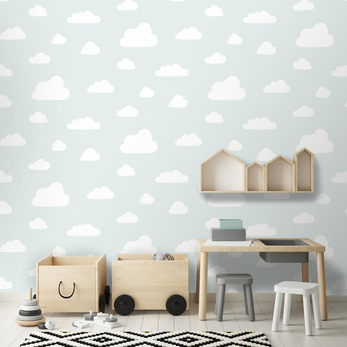 DecoratorsBest Clouds Aqua Pastel Wallpaper