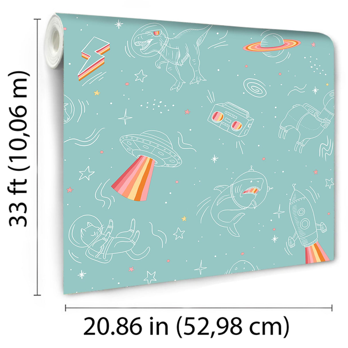 DecoratorsBest Space Adventures Aqua Wallpaper