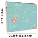 DecoratorsBest Space Adventures Aqua Wallpaper
