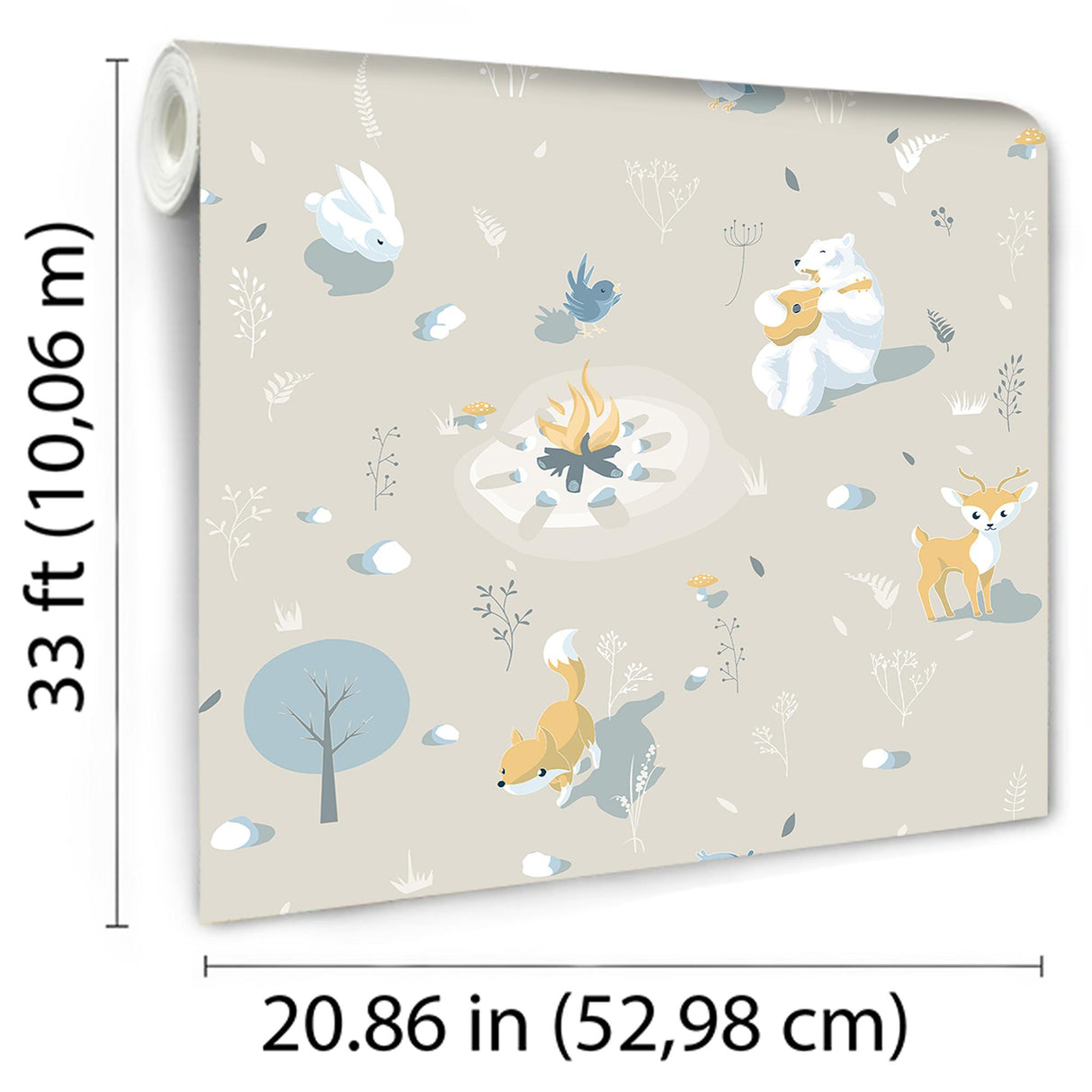 DecoratorsBest Woodland Friends Beige Neutral Wallpaper