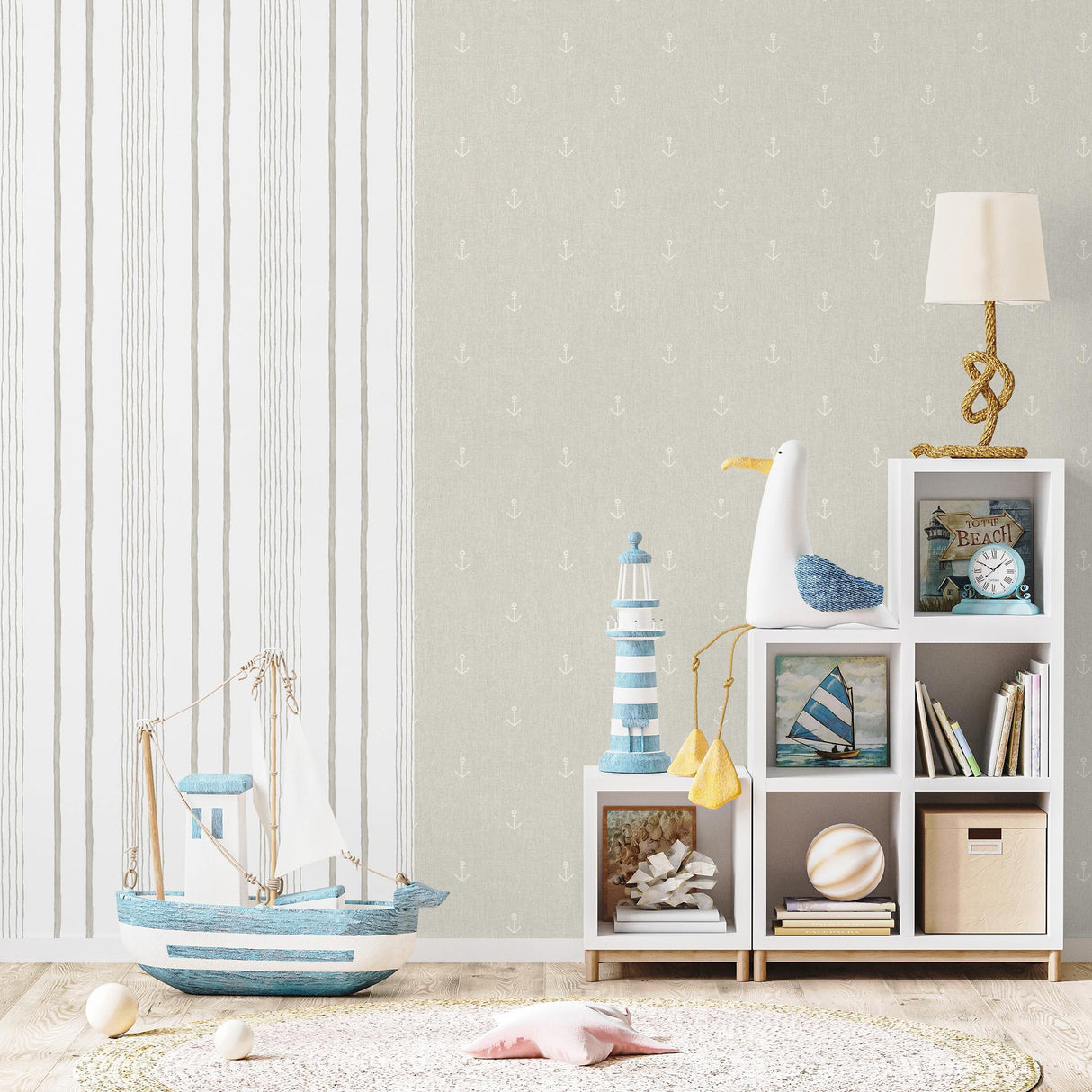 DecoratorsBest Hand Drawn Stripe Beige Wallpaper