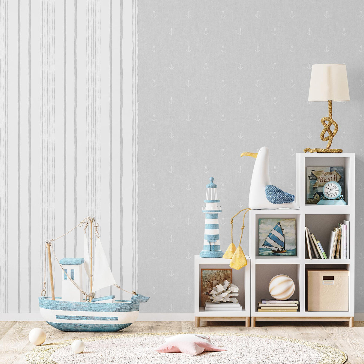 DecoratorsBest Anchors Away Grey Wallpaper