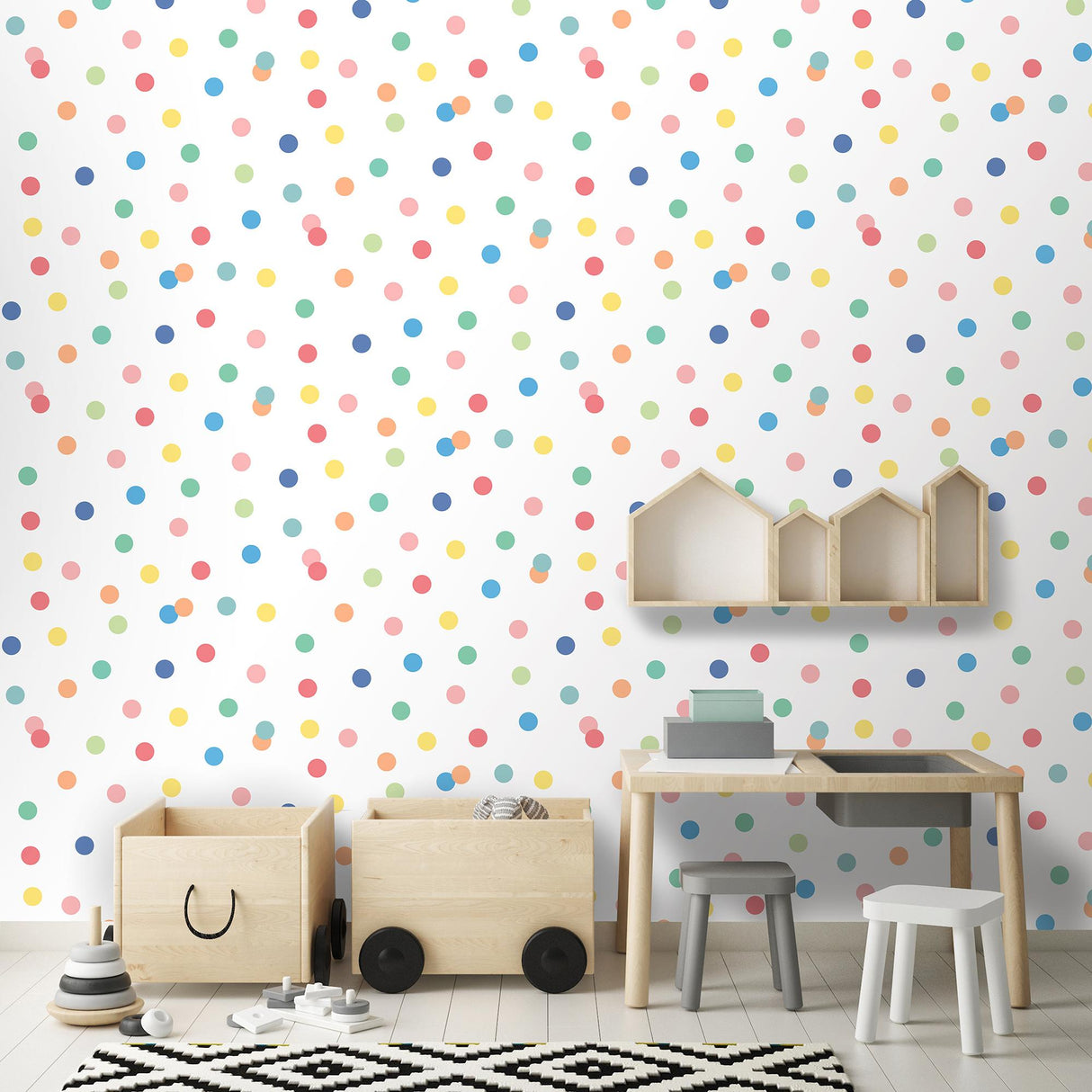 DecoratorsBest Polka Dot Party Multicolor Wallpaper