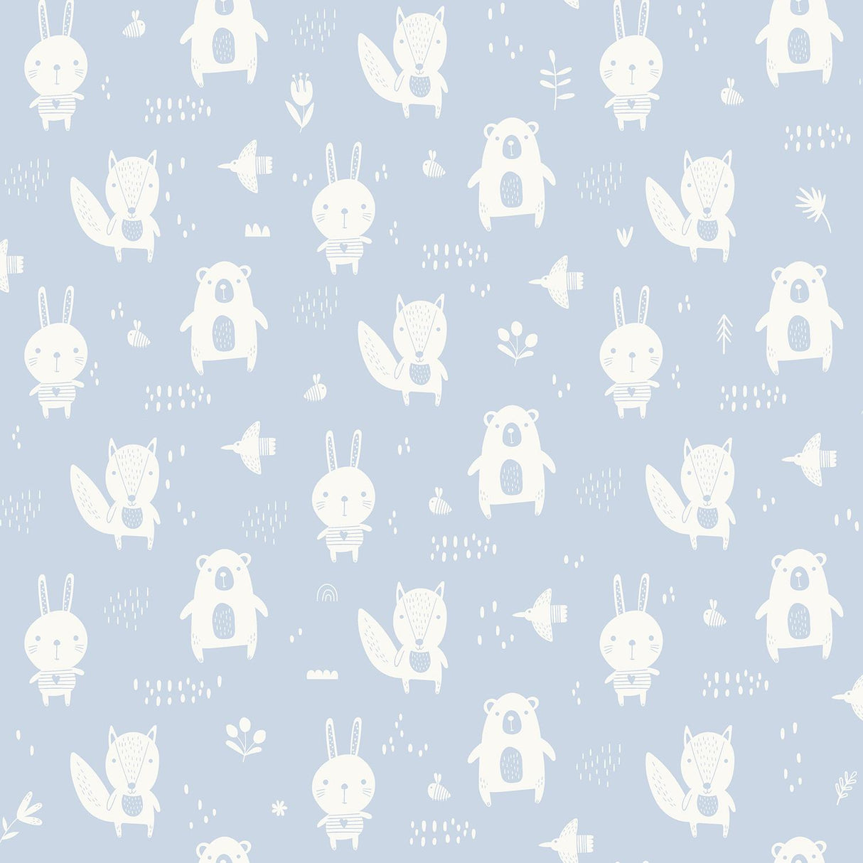 DecoratorsBest Woodland Pals Blue Wallpaper