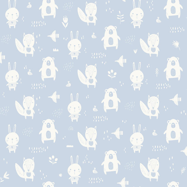 DecoratorsBest Woodland Pals Blue Wallpaper