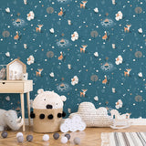 DecoratorsBest Woodland Friends Blue Wallpaper