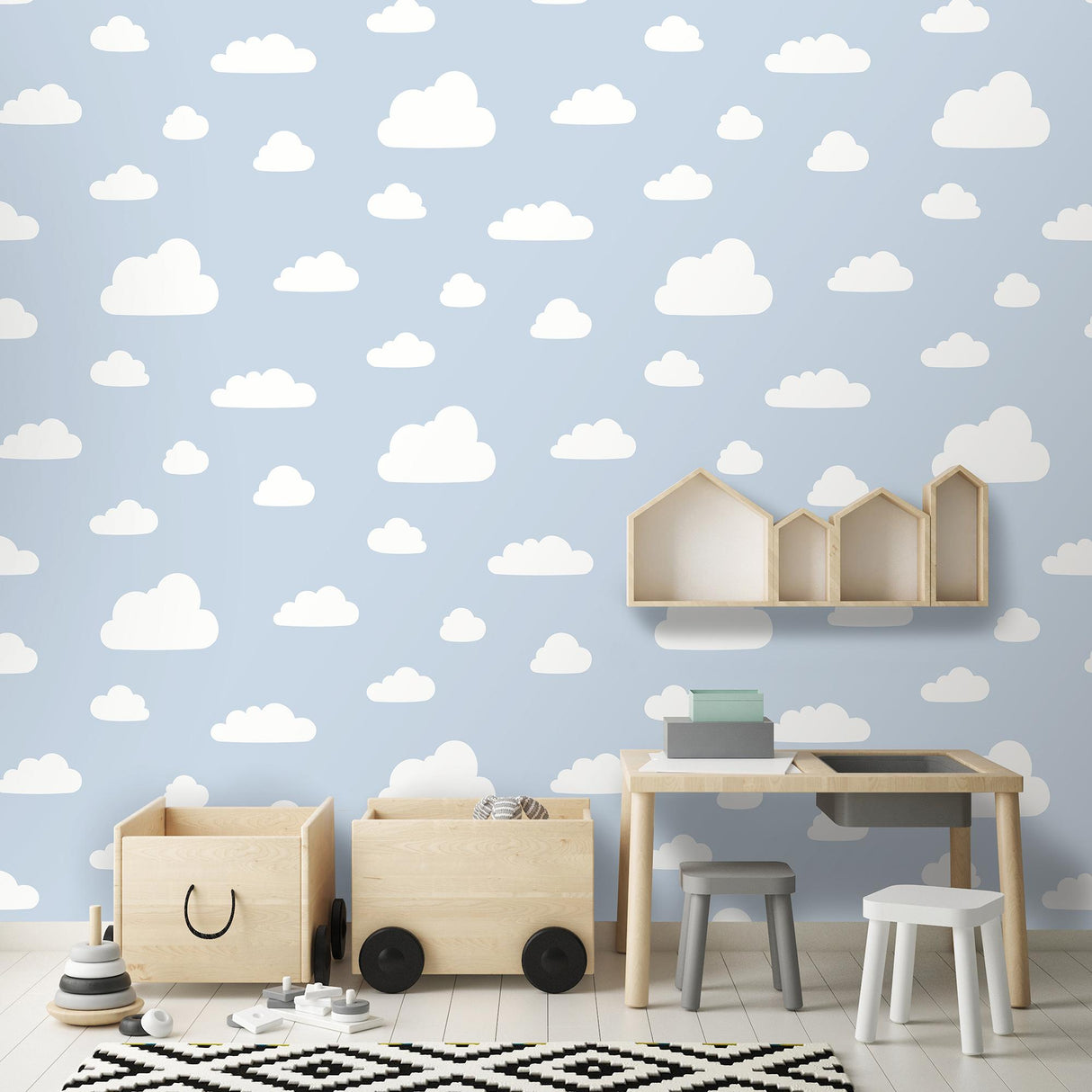 DecoratorsBest Clouds Greyish Blue Wallpaper