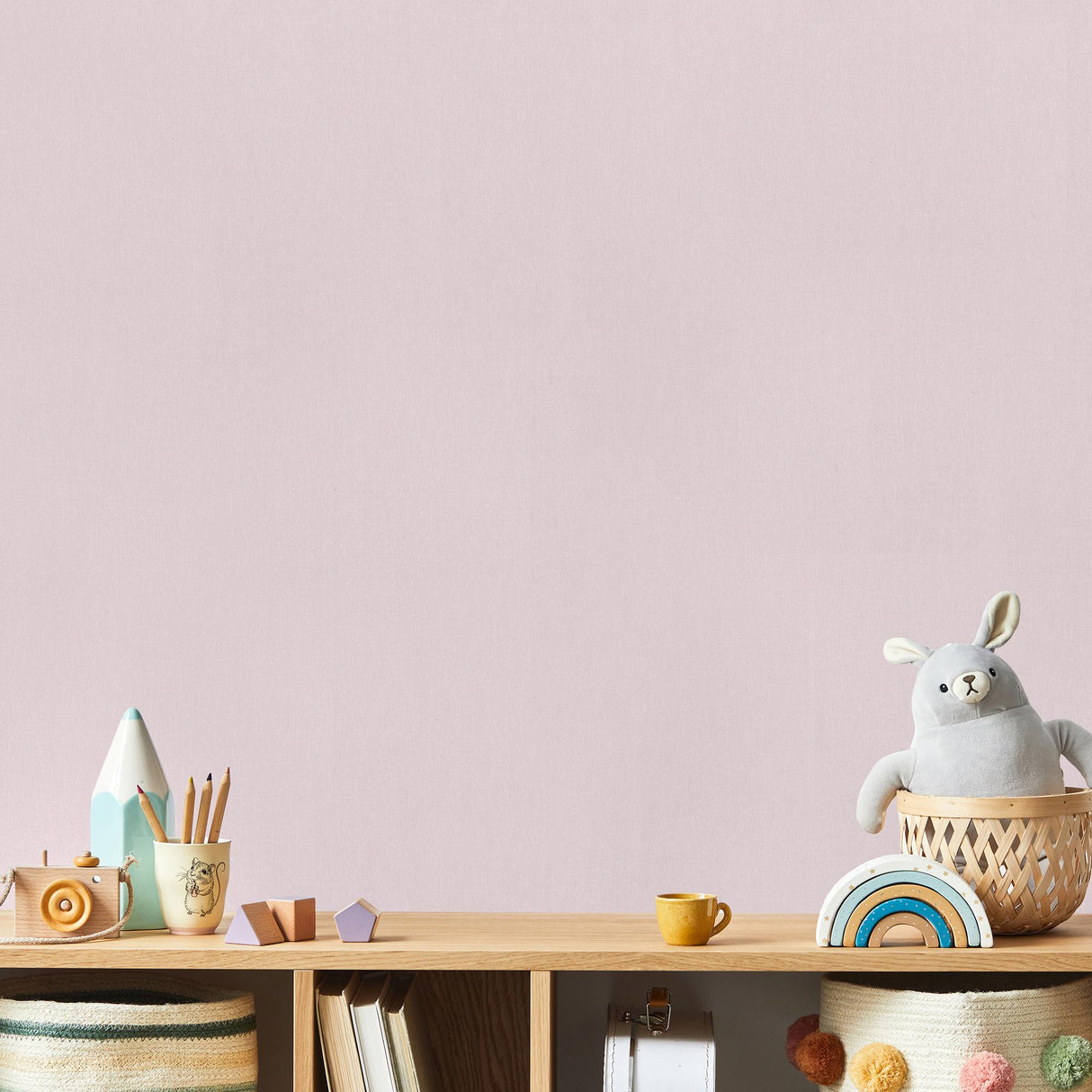 DecoratorsBest Fine Linen Pink Blush Wallpaper