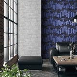 DecoratorsBest Neon City Skyline Blue Wallpaper