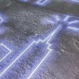 DecoratorsBest Neon City Skyline Blue Wallpaper