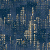 DecoratorsBest Matrix City Skyline Blue Wallpaper