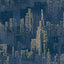 DecoratorsBest Matrix City Skyline Blue Wallpaper
