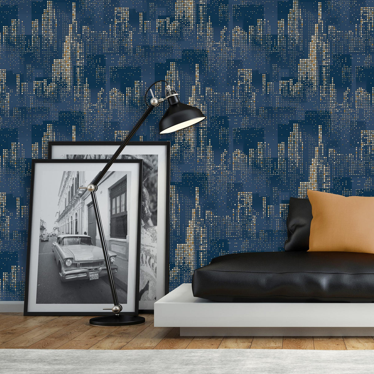 DecoratorsBest Matrix City Skyline Blue Wallpaper