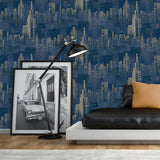DecoratorsBest Matrix City Skyline Blue Wallpaper