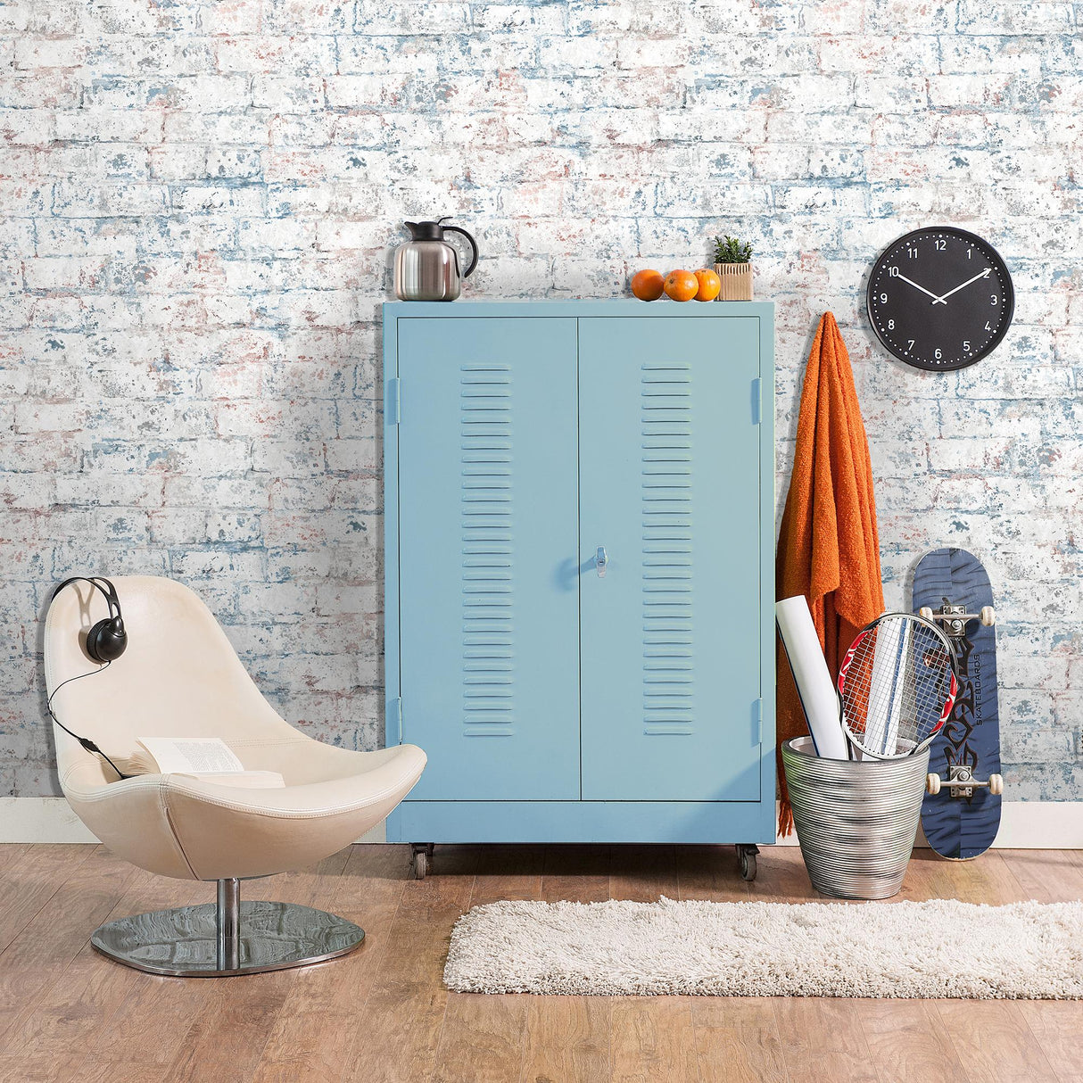 DecoratorsBest Distressed Bricks Blue Wallpaper