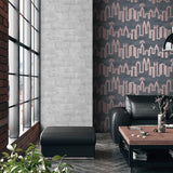 DecoratorsBest Neon City Skyline Pink Wallpaper