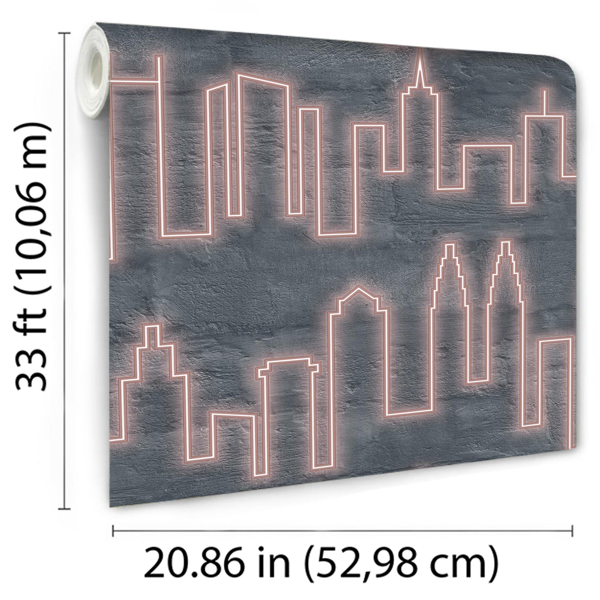DecoratorsBest Neon City Skyline Pink Wallpaper