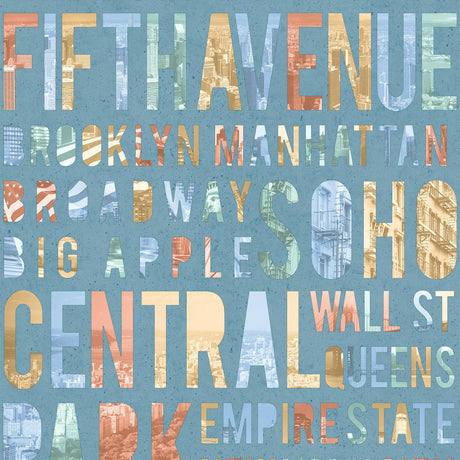 DecoratorsBest New York Typo Green Wallpaper