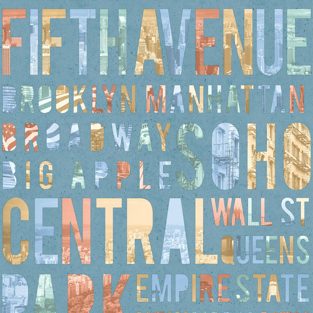 DecoratorsBest New York Typo Green Wallpaper