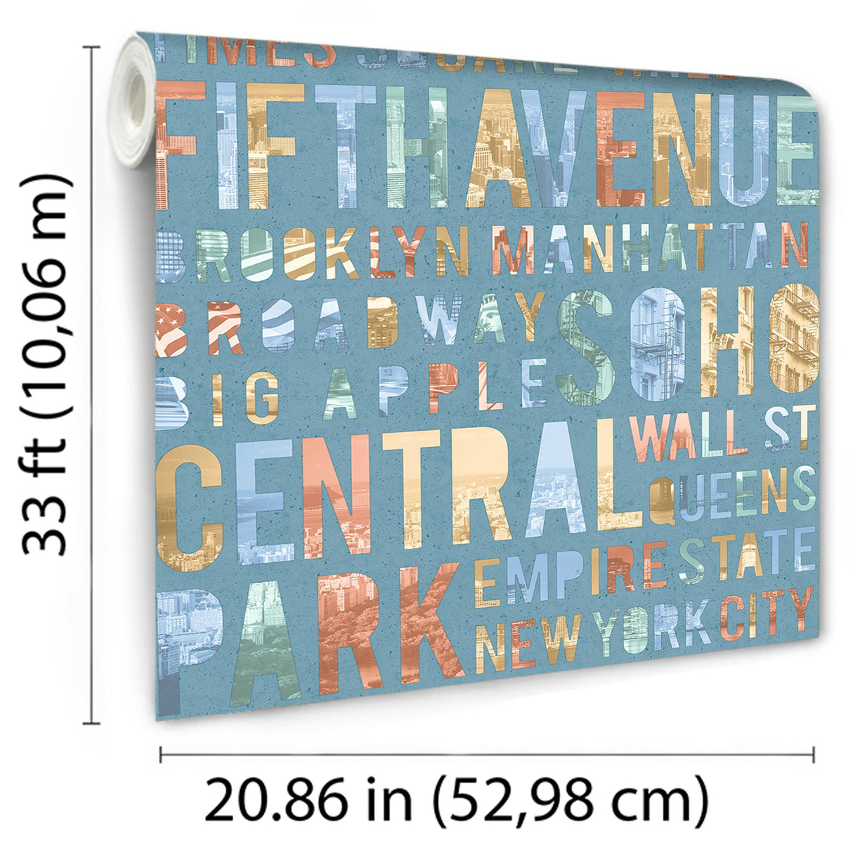 DecoratorsBest New York Typo Green Wallpaper