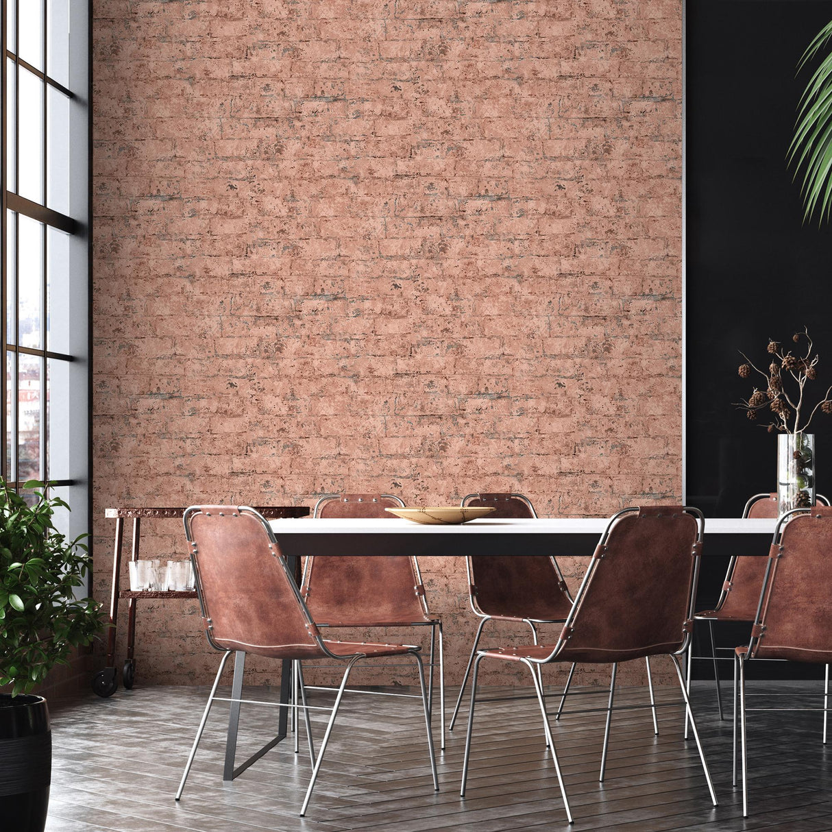 DecoratorsBest Distressed Bricks Rust Wallpaper