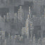 DecoratorsBest Matrix City Skyline Grey Wallpaper