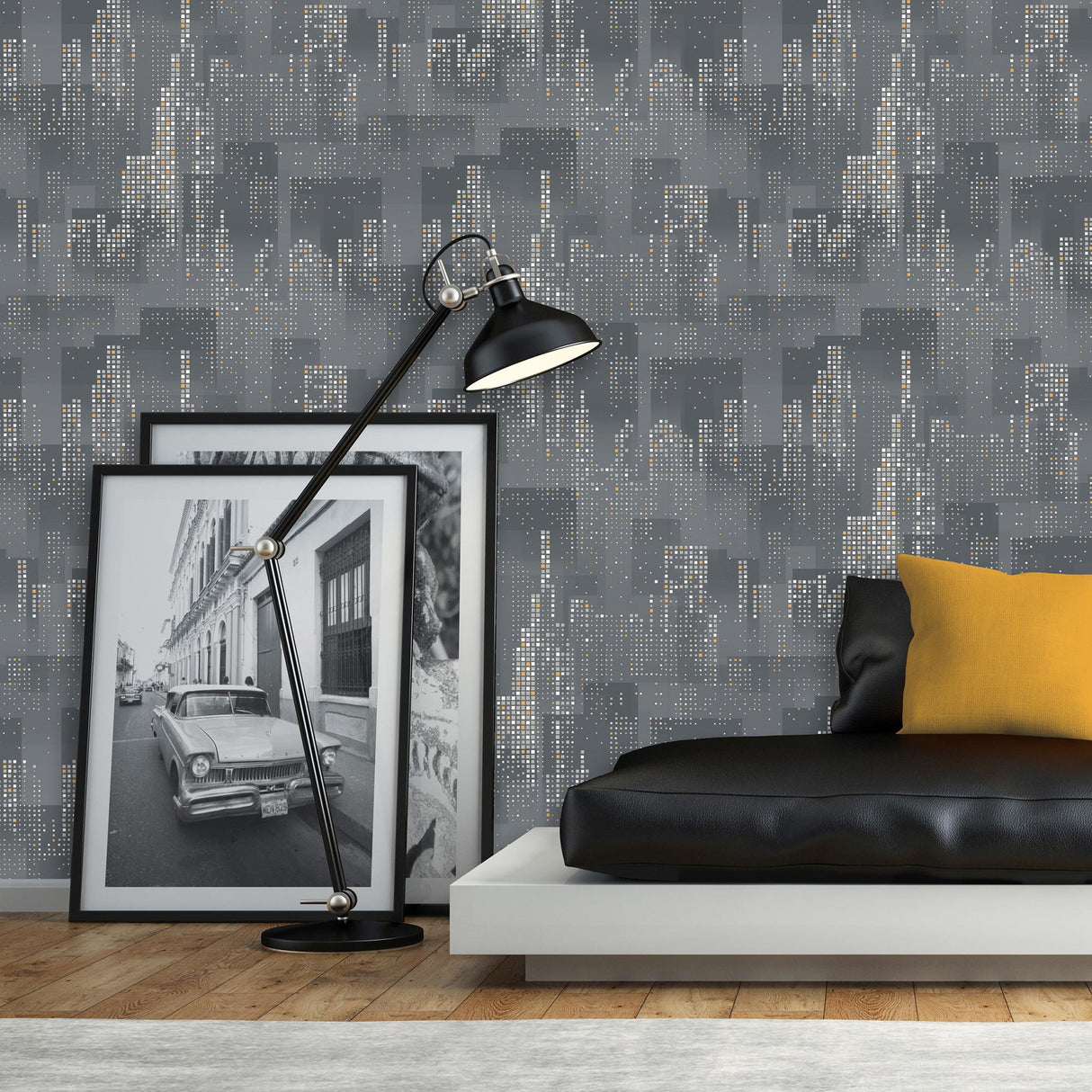 DecoratorsBest Matrix City Skyline Grey Wallpaper