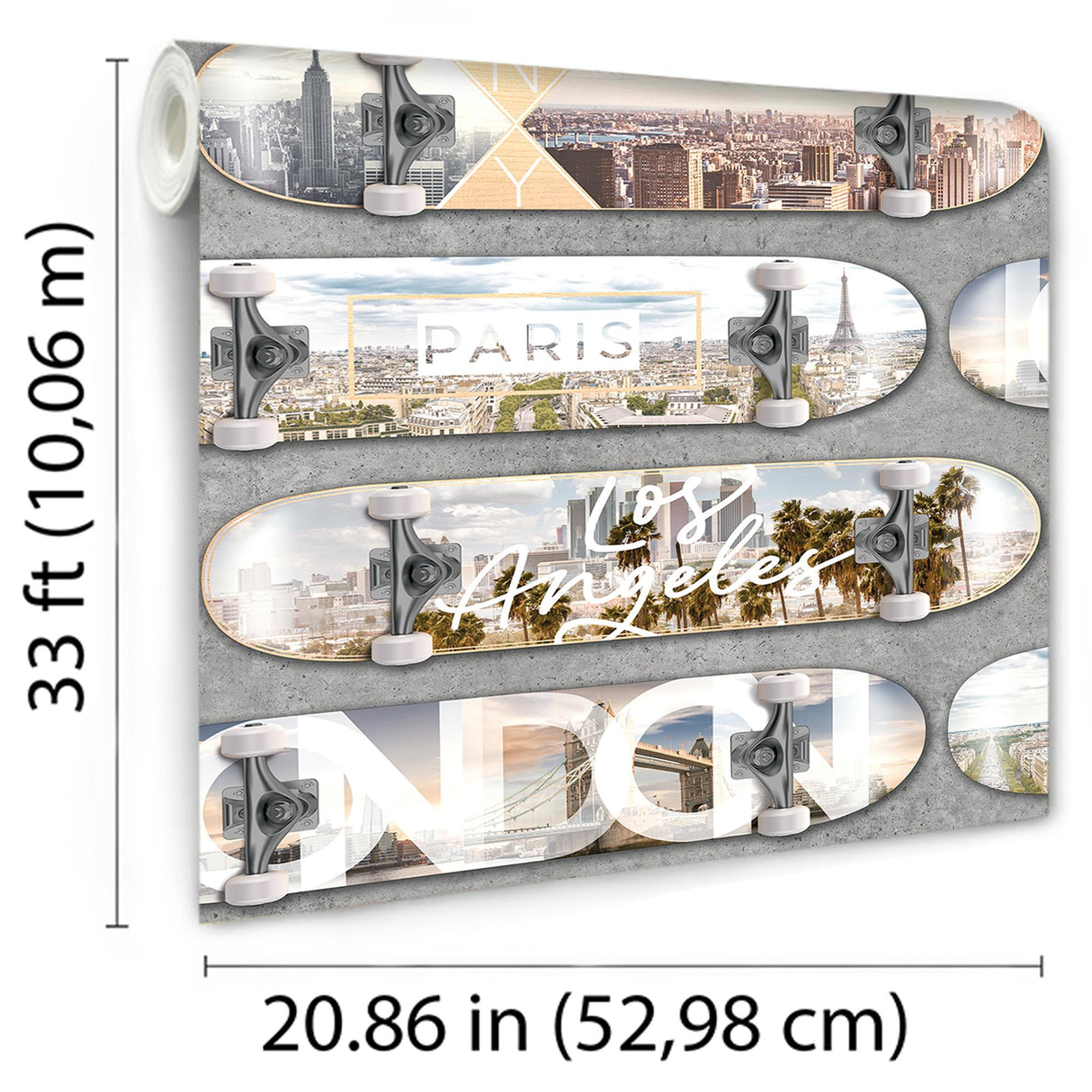 DecoratorsBest City Skate Grey Wallpaper