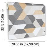 DecoratorsBest Loft Geometric Yellow & Greys Wallpaper