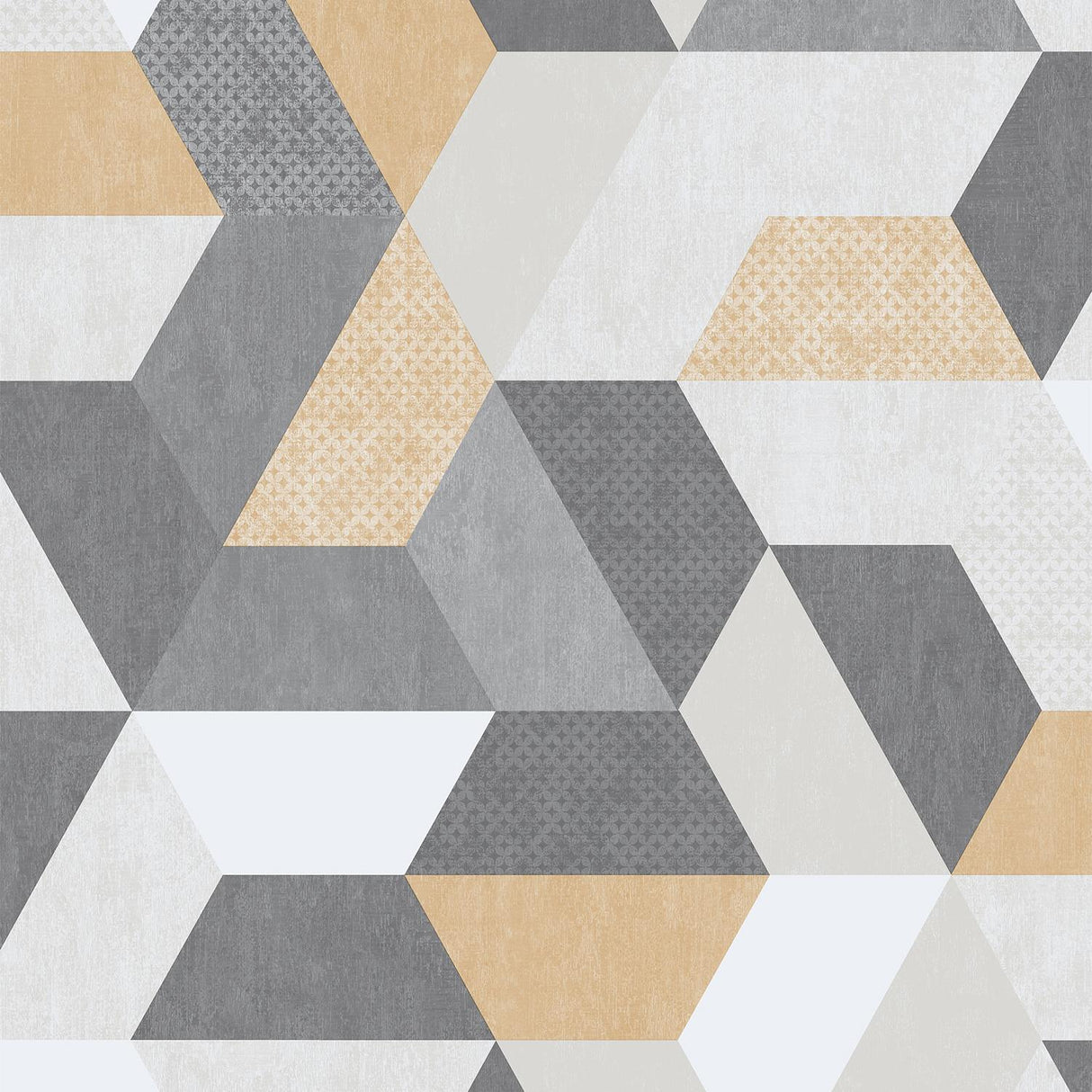 DecoratorsBest Loft Geometric Yellow & Greys Wallpaper