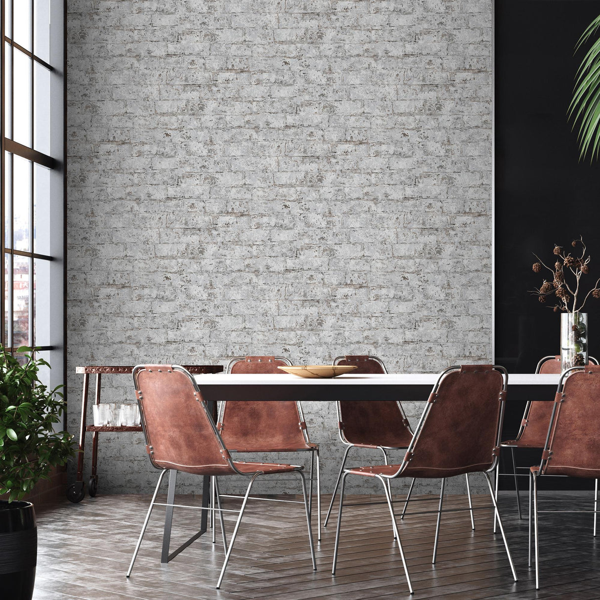 DecoratorsBest Distressed Bricks Grey Wallpaper