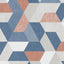 DecoratorsBest Loft Geometric Red, Blue and Greys Wallpaper