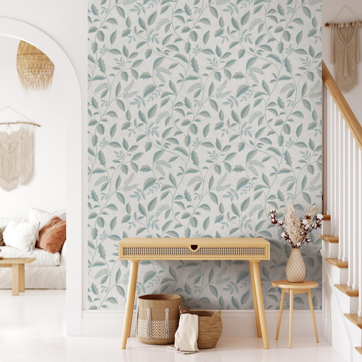 DecoratorsBest Tranquil Leafy Vine Green Wallpaper