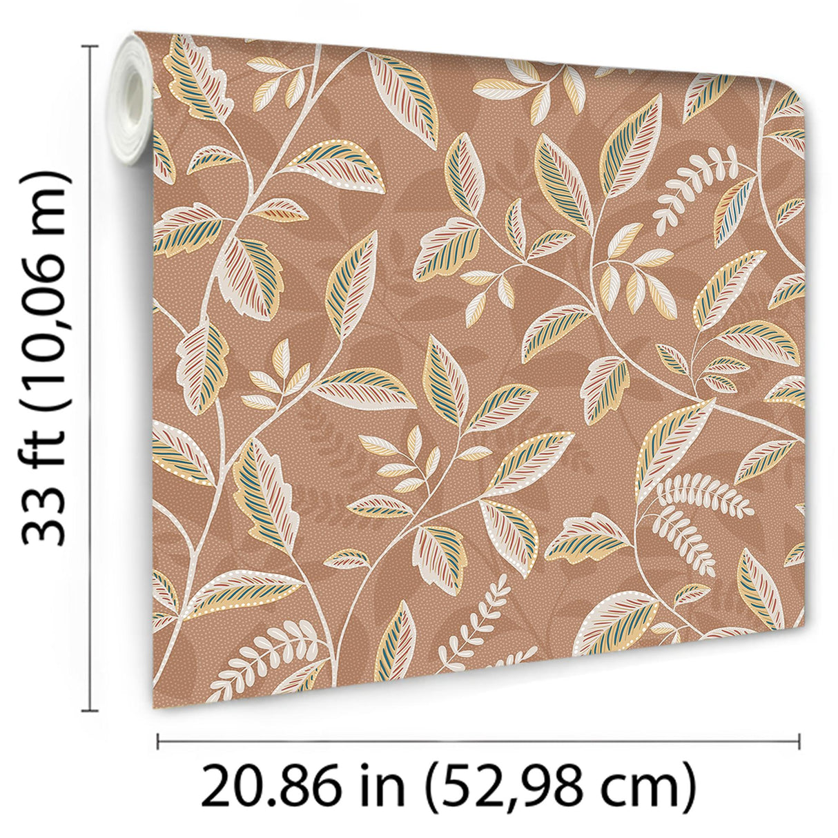 DecoratorsBest Tranquil Leafy Vine Orange Wallpaper