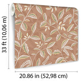 DecoratorsBest Tranquil Leafy Vine Orange Wallpaper