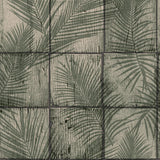 DecoratorsBest Rustic Palm Shadow Tile Green Wallpaper