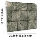 DecoratorsBest Rustic Palm Shadow Tile Green Wallpaper