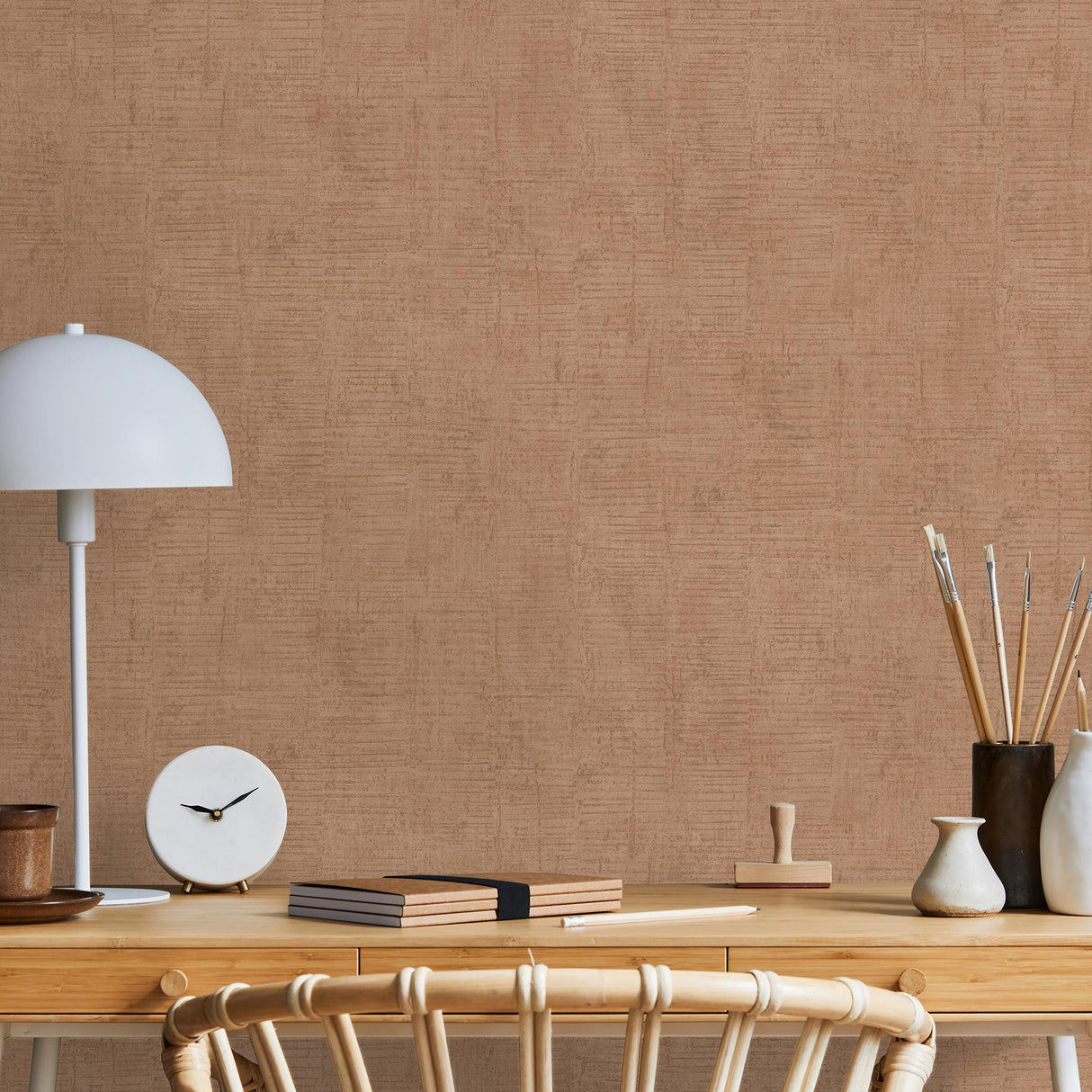 DecoratorsBest Makoba Horizontal Texture Orange Wallpaper