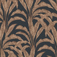 DecoratorsBest Luxe Tropical Palm Orange on Black Ground Wallpaper