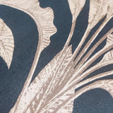 DecoratorsBest Luxe Tropical Palm Orange on Black Ground Wallpaper