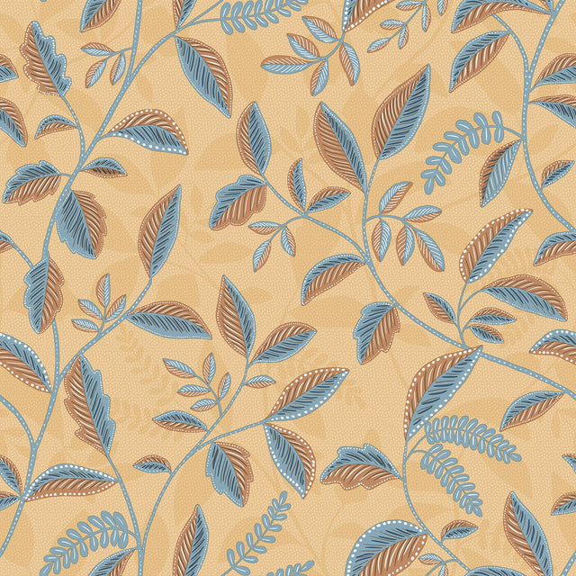 DecoratorsBest Tranquil Leafy Vine Ocher Wallpaper