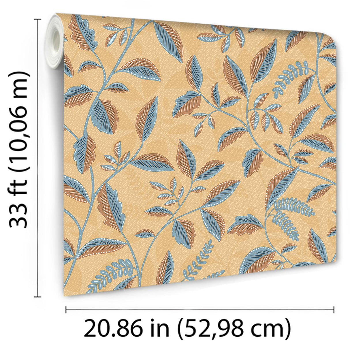 DecoratorsBest Tranquil Leafy Vine Ocher Wallpaper
