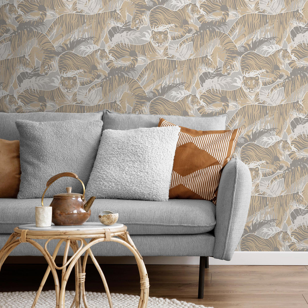 DecoratorsBest Tiger Squad Beige Wallpaper