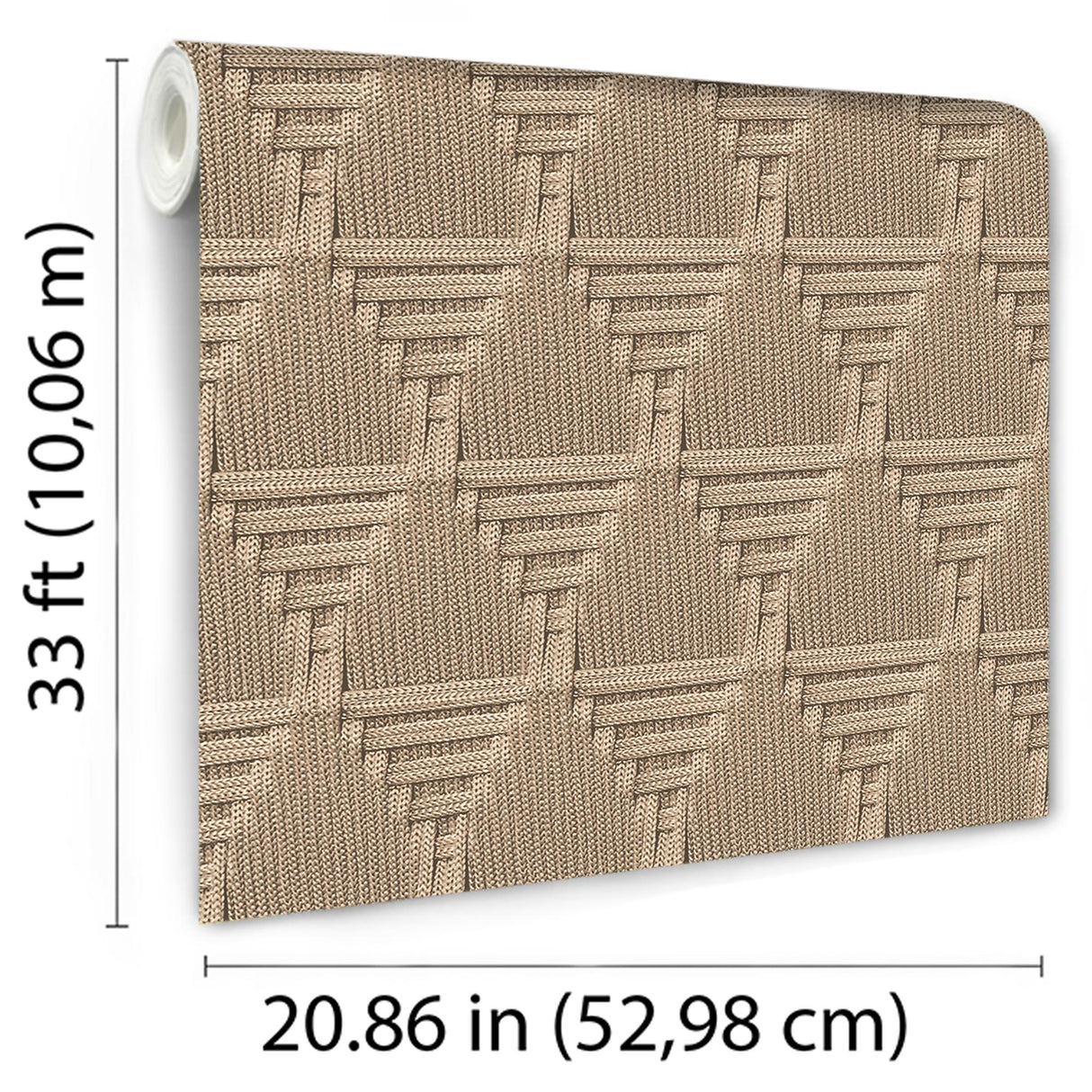 DecoratorsBest Rope Weave Diamond Beige Wallpaper
