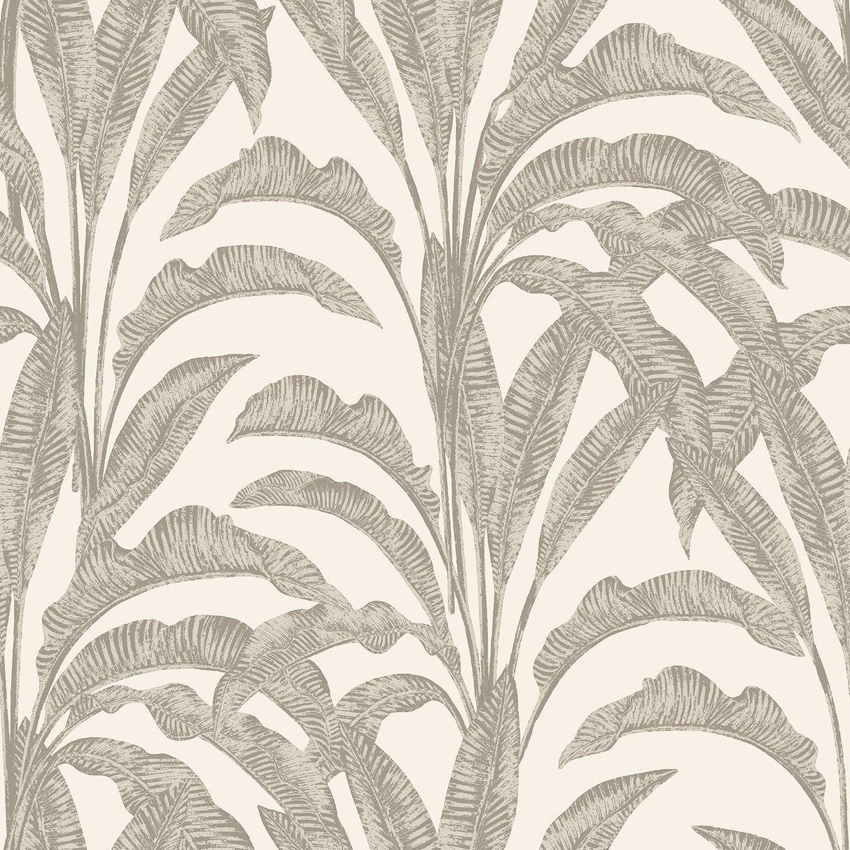 DecoratorsBest Luxe Tropical Palm Beige and Cream Wallpaper